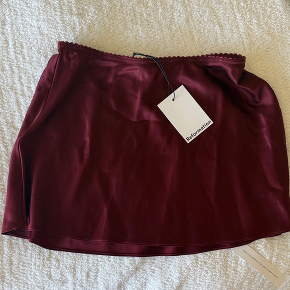 Reformation Dresses & Skirts - Reformation Deep Red Mini Skirt